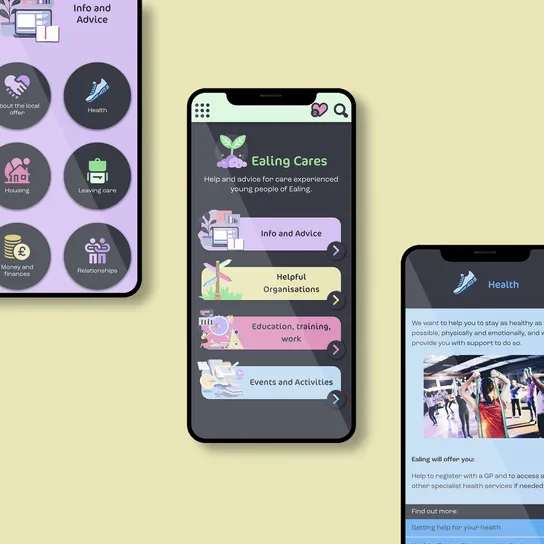 Screenshot of Ealings Care Leavers App