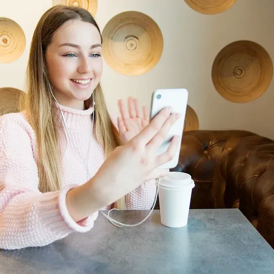 Person looking at a mobile phone