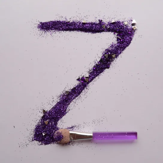 Purple glitter Z